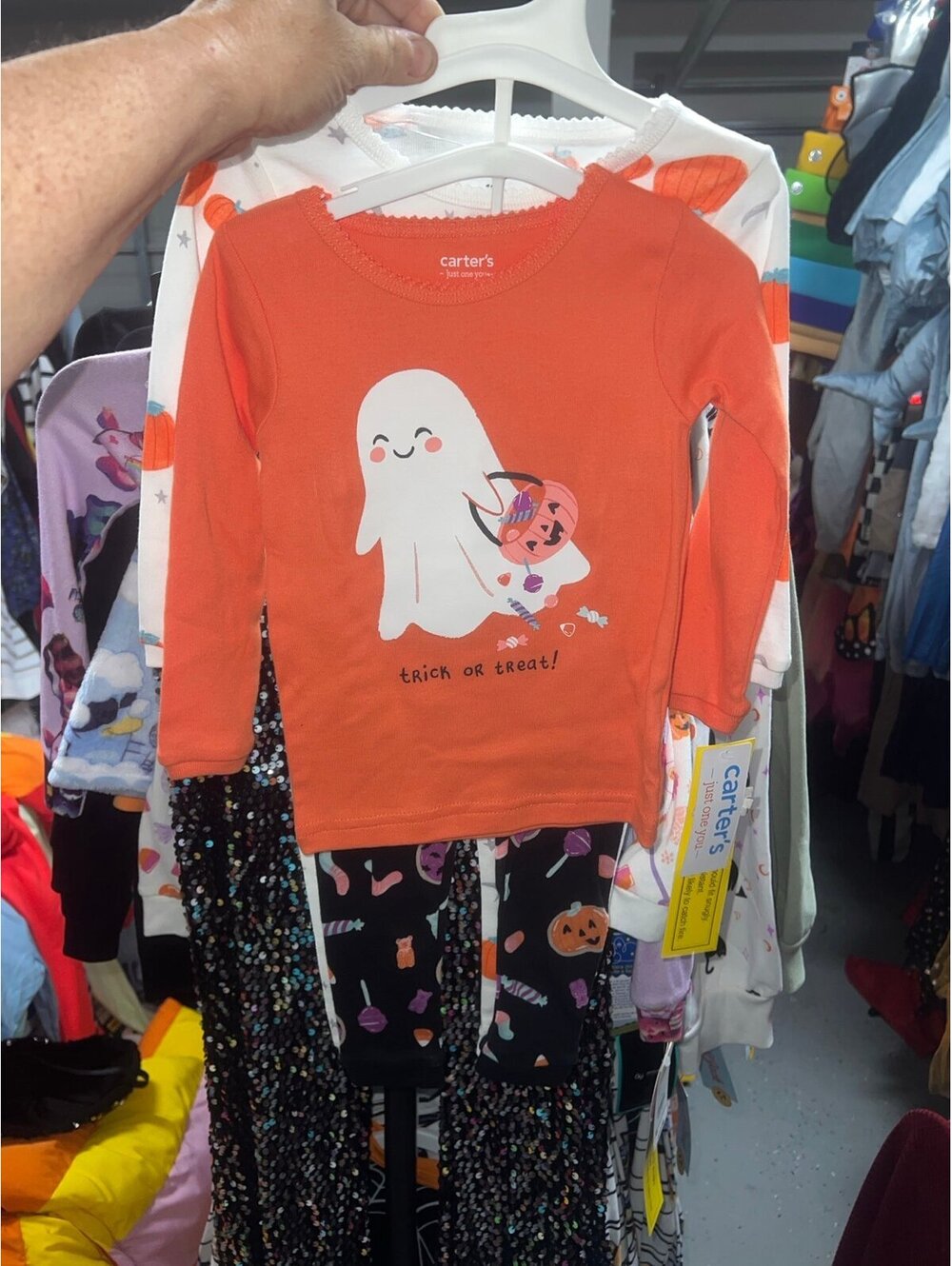 Carter's Girls Halloween Ghost Trick or Treat Pajama Set size 12 months